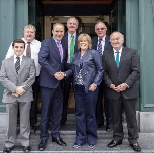 Seánaí Kiely, Cllr Tom Cronin, Micheál Martin, TD Leader of Fianna Fáil, Michael J. Walsh, Cllr Mary Butler, Joe Walsh and Jim O'Neill.