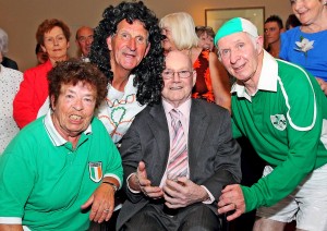 Denny with Nicky Cummins, Ann McGrath and Paddy Madigan at the 30th Annual Combined Parishes Over 60’s Talent Competition, 29th May 2012