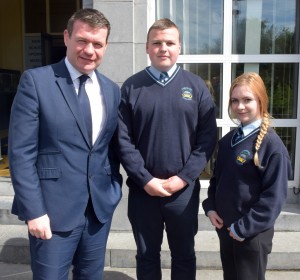 Pictured on the left, Environment Minister Alan Kelly on 19th June with Comeragh College Students Union representatives