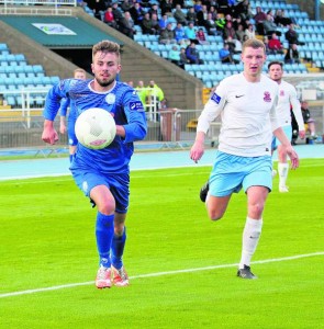 Aaron O' Connor on the attack for the Blues