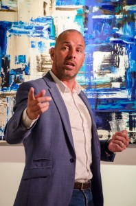 Bill Malone speaking at the launch of the 2015 Imagine Arts Festival. 