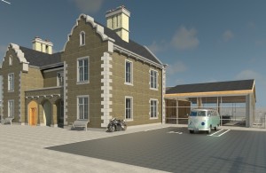 A revamped Tramore Railway Station, recently acquired by Waterford City & County Council, as envisaged by Brian Hanrahan (BSc Hons in Architectural Technology) who works for the Building Information Modelling Collective Research Group (BIMc) at WIT 