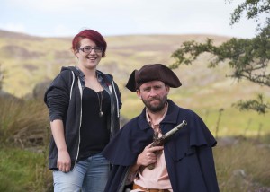 Local playwright, Martina Collender and Actor, Brian Coady, who play 'Crotty the Highwayman'