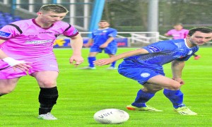 Danny Pender turns the Wexford Youths defence