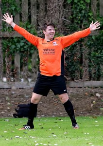 Southend's Shane Nolan celebrates after opening the scoring for his side