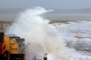 A colossal wave strikes Tramore's Promenade as Storm Frank gathers pace on Tuesday last. 