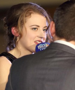 Patricia, being interviewed on stage by Kevin Casey