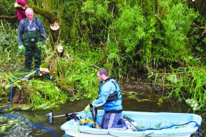Volunteers at work on St John’s River, Kilbarry. 