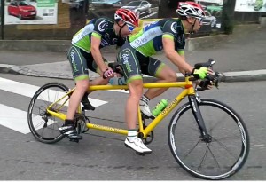 Damien and Marcin on the bike.