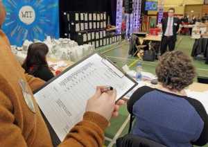 Tallying at last Saturday's General Election count at WIT.	| Photo: Noel Browne  