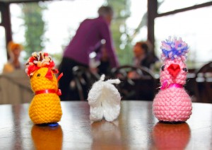The beautiful chicks created by the ladies of Headgear for Hospice. 