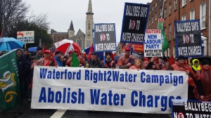 Members of the Waterford Right2Water/Right2Change group at the Dublin protest last Saturday
