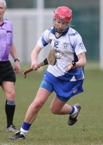 Waterford’s Beth Carton about to shoot at the Limerick posts.