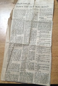 An original cutting of Eileen's column, from The Munster Express of December 29th, 1978, including her final poetic contribution of the year (which is republished on this page).  