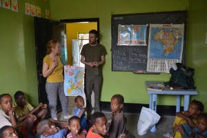 Youth Release volunteers in an Ethiopian classroom.