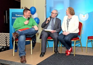 Kieran Walsh (Munster Express MD) chairing a panel discussion with Chia Bia’s Barry Rogers and Jenny Pim of Pim’s Business Solutions.