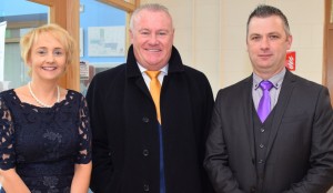 Pictured at the official opening of Comeragh College were Kathleen O'Donovan-Ryan (Deputy Principal), Cllr Kieran Bourke (Chairperson, Board of Management) and Kevin Langton (Principal, Comeragh College). 				| Photo: Joe Cashin