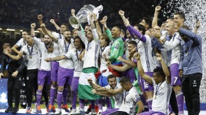 Sergio Ramos lifts the Champions League trophy following Real Madrid's 4-1 win over Juventus in last Saturday's Final in Cardiff