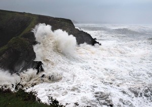 The Guillamene at Tramore pictured during Storm Ophelia. 		| Photo: Noel Browne  