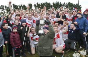  De La Salle celebrate their win over Abbeyside's in the J.J. Kavanagh & Sons Co U21A Hurling final played in Dunhill.