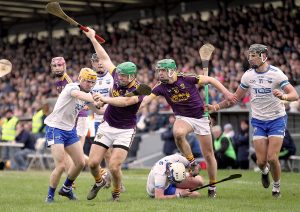 Midfield action snapshotted during Sunday's NHL opener at Walsh Park.  									| Photos: Noel Browne 