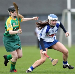 Waterford’s Kate Lynch sidesteps away from Meath’s Louise Donoghue.