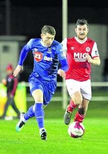 Waterford FC's Derek Daly on the attack.