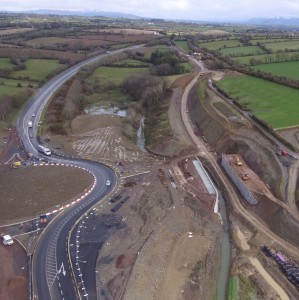 Works are ongoing at the Glenmore Roundabout, as the Ballyverneen Road Overbridge continues. 						| Photos: www.n25newross.ie 