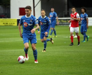 Gavin Holohan leading the Blues attack against St Patrick's Athletic.