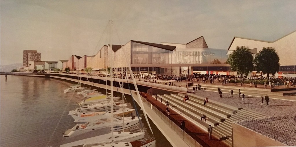 A drawing by the North Quay project’s design team of the proposed Marina, which was tweeted last weekend by Fawaz Alhokair’s Strategy Director, Rob Cass. “Happy with progress,” he stated.    