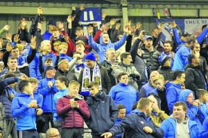 A section of the huge Blues support in Dalymount Park last Friday