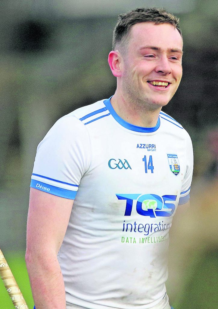 A happy Stephen Bennett, who produced a man of the match display in last Saturday’s National Hurling League Quarter-Final win over Clare at Walsh Park. Photo by Noel Browne