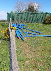 Some of the fencing which was stored on waste ground for later collection. 