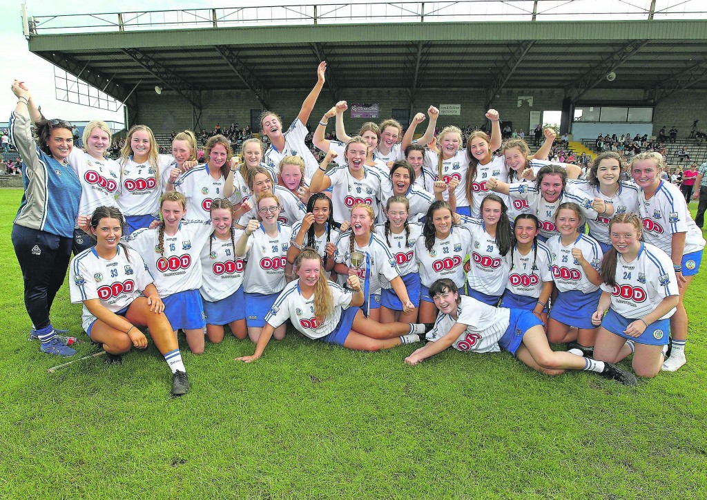 Waterford are All-Ireland U-16 (B) Camogie Championship winners, pictured celebrating their win. See page 6 and 7 for full report. Photo: Noel Browne