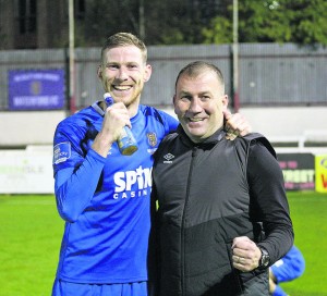 Kevin Lynch and Blues Boss Alan Reynolds after beating St. Pats