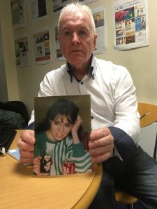 Gerry Keenan pictured holding a picture of his sister Imelda. 
