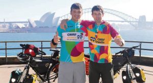 ON HOLD: Daithi and Paddy pictured in Sydney. 