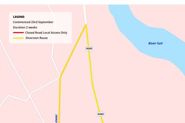 Road closure Portlaw