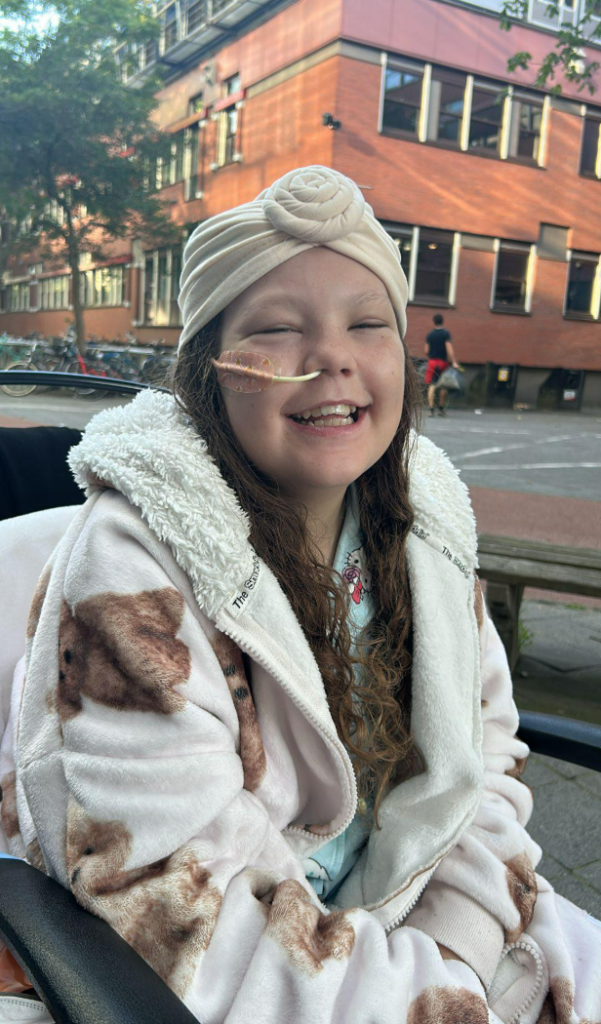 Emma Flynn recovering following her bone marrow transplant last year.