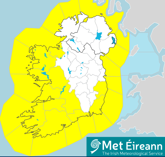 Status Yellow Wind & Rain Warning for Waterford