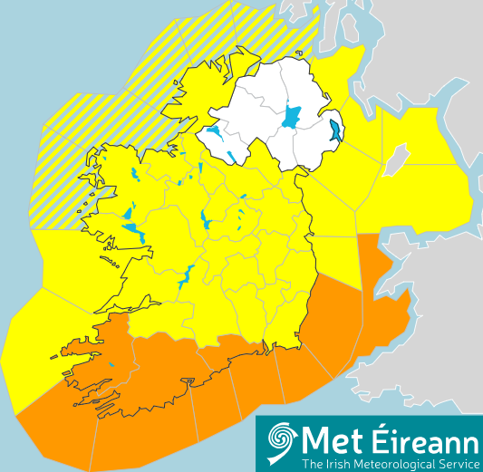 Status Orange Rain Warning issued for Waterford